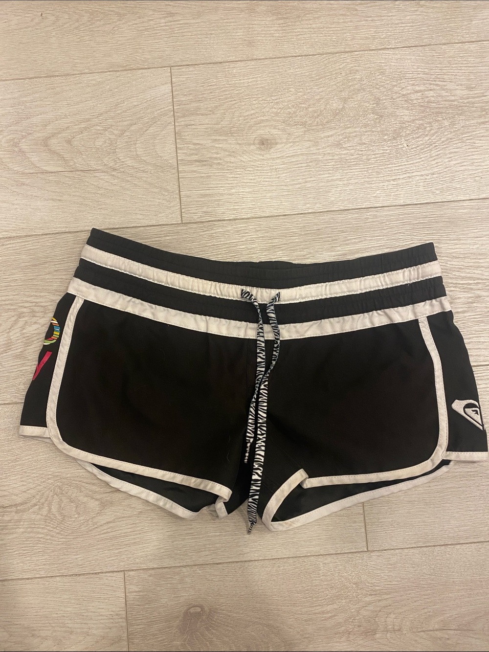Roxy Black Athletic Shorts with White Trim size 7